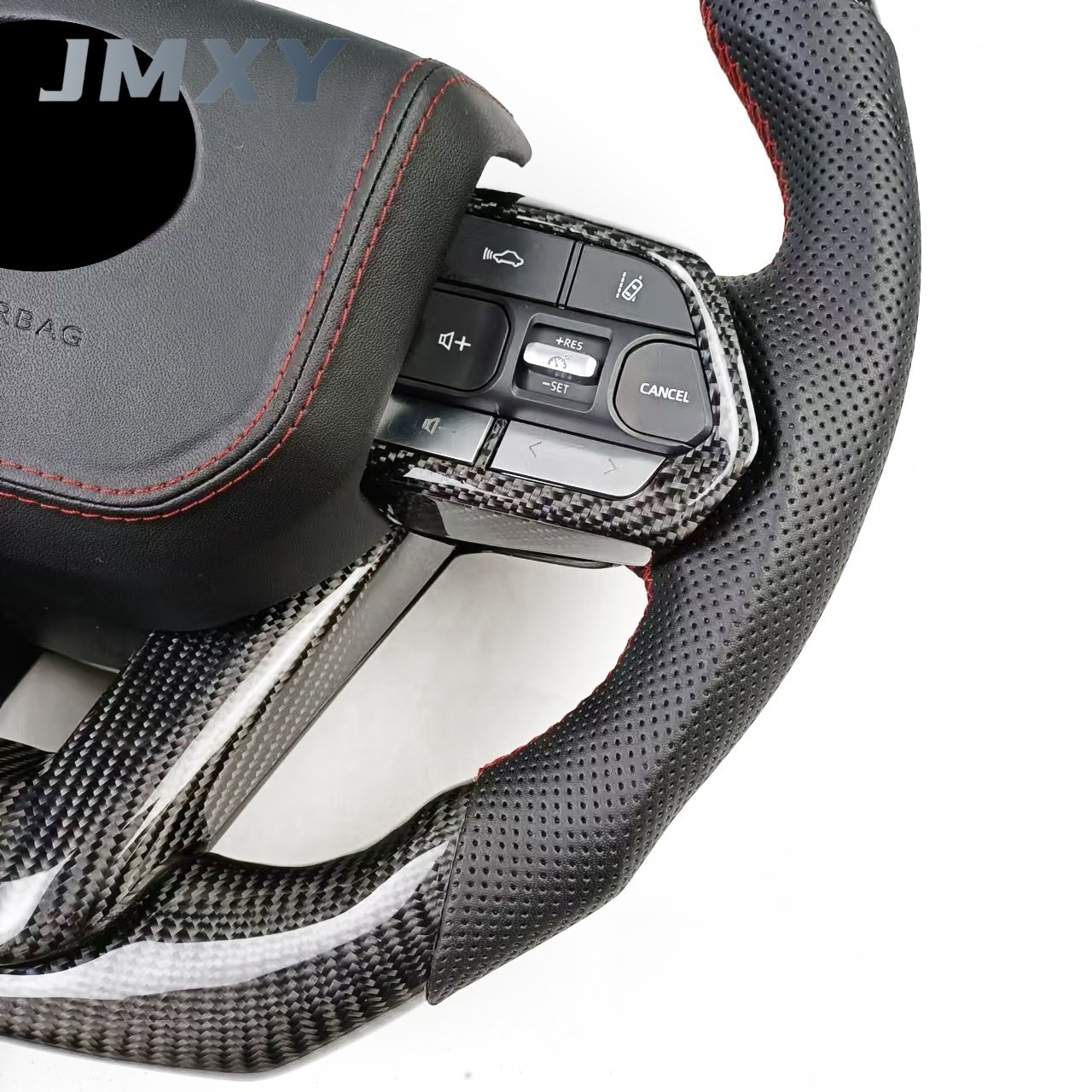 For Toyota Land Cruiser LC79 LC76 LC70 2008-2021 GR Style Sports Carbon Fiber Steering Wheel Black Button Design
