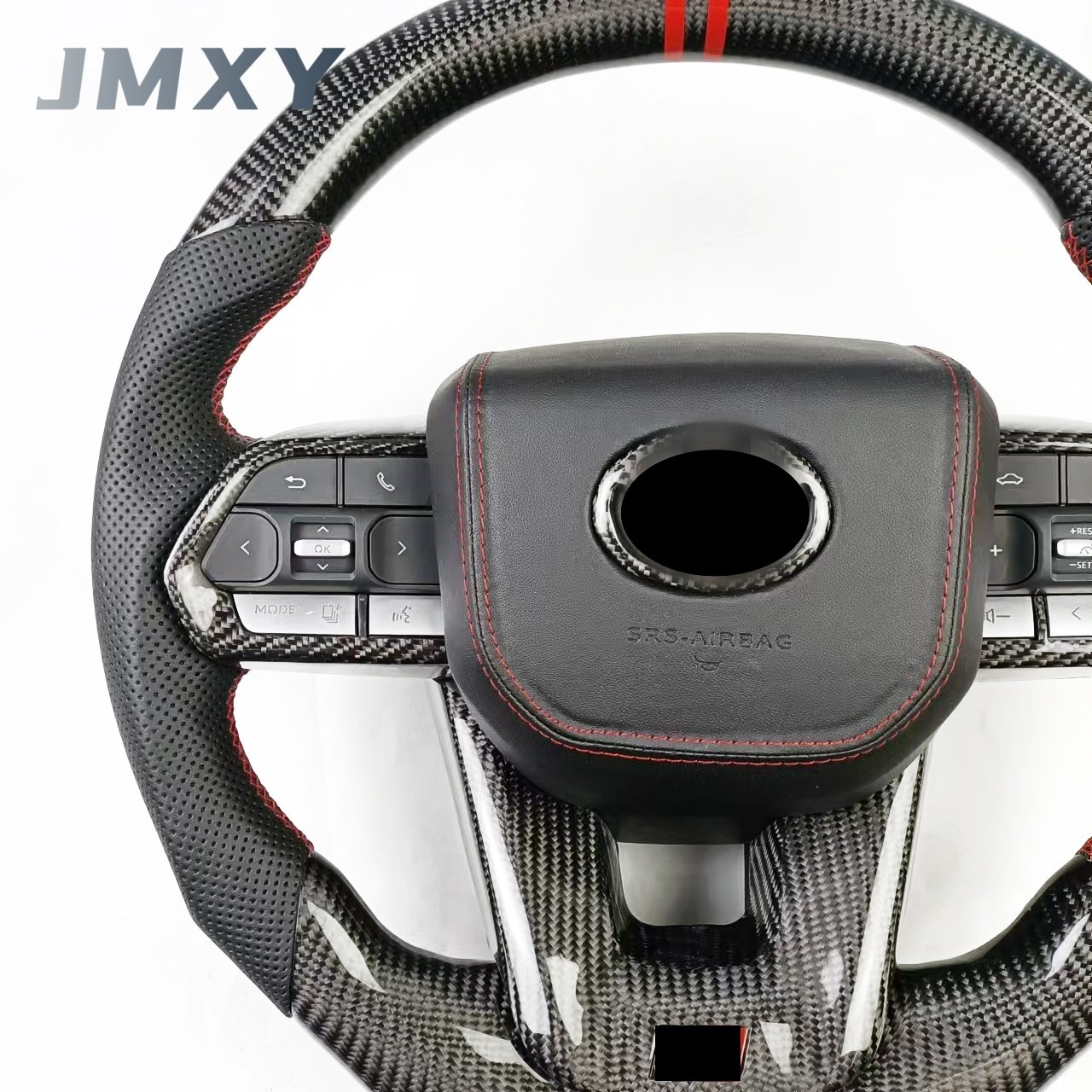 For Toyota Land Cruiser LC79 LC76 LC70 2008-2021 GR Style Sports Carbon Fiber Steering Wheel Black Button Design