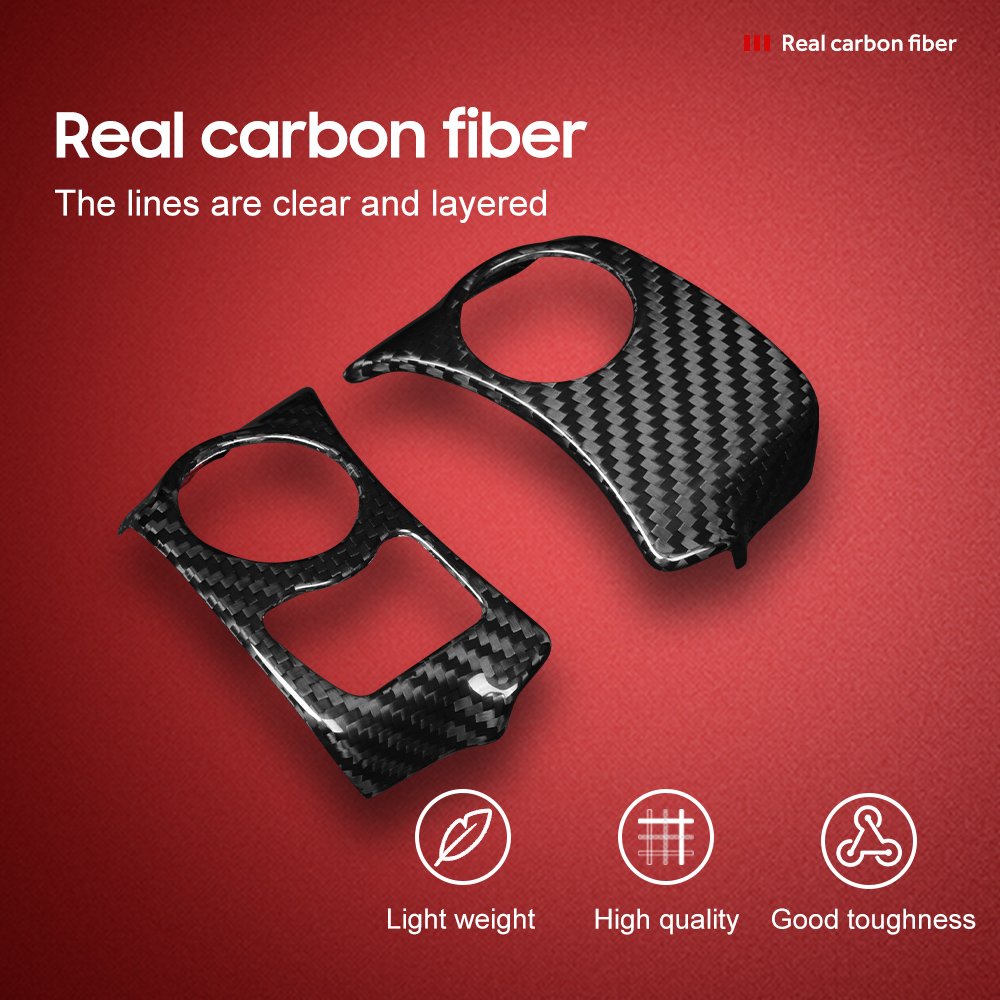 For Lexus 13-15 Year lS/14-18 Year CT Real Carbon Fiber Car Steering Wheel Decoration Glossy Black 2 PCS Car Accesorios Interior