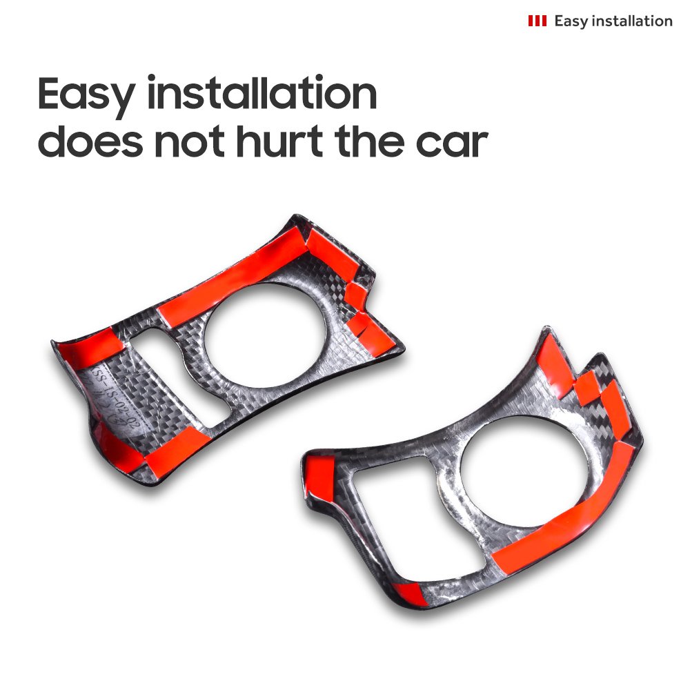 For Lexus 13-15 Year lS/14-18 Year CT Real Carbon Fiber Car Steering Wheel Decoration Glossy Black 2 PCS Car Accesorios Interior