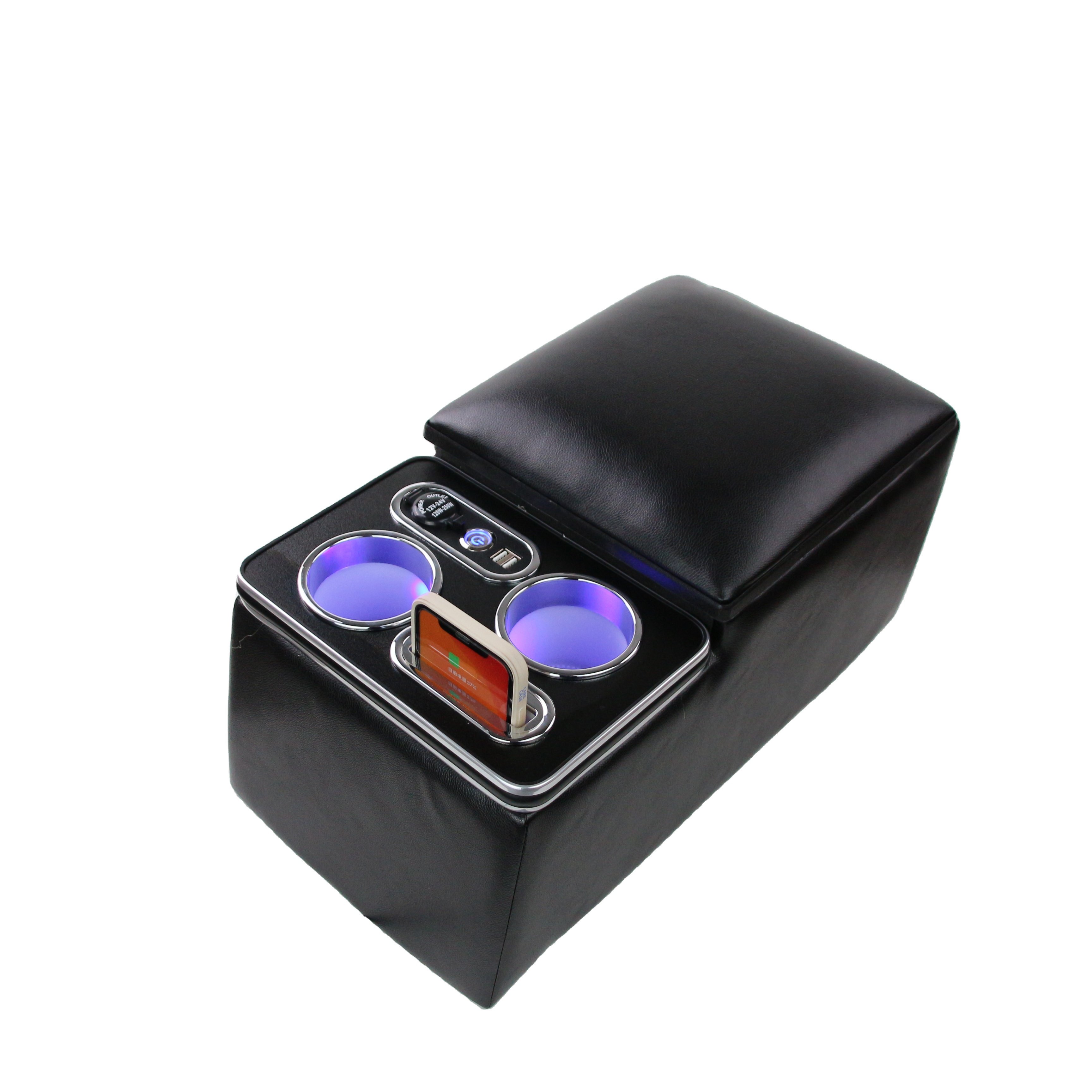 Can Be Wholesale and Customized General Car Backseat Central Storage Box Water Cup Holder Multifunctional Armrest Box