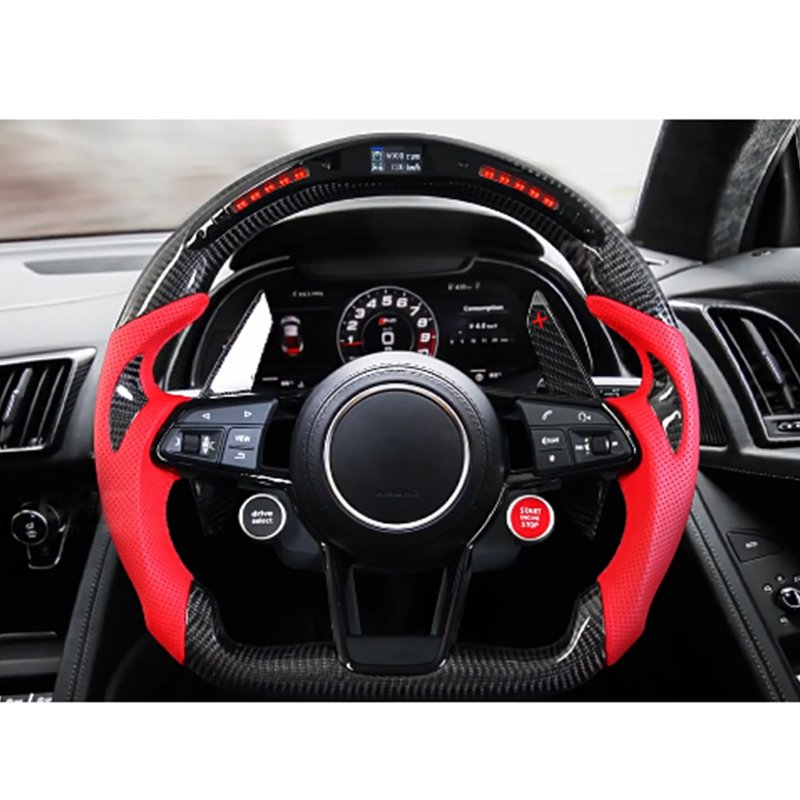 Fit for 17-22 Audi R8 LED smart Carbon Fiber Steering Custom Racing Wheel