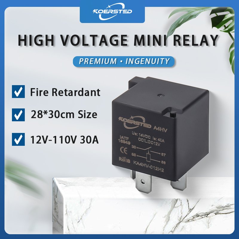 KV4HV Series Mini 12V~110V High Voltage DC 40A Relay for New Energy Vehicles and Charging Equipment 30A Rated Auto Relays"