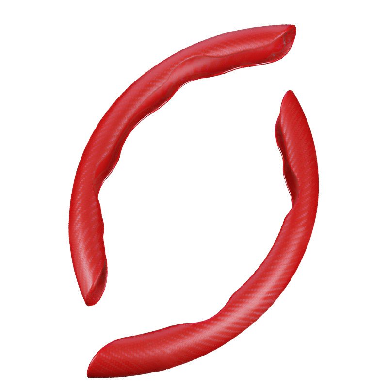 2Pcs Car Steering Wheel Cover Carbon Fiber Non-Slip Cover Universal Car Steering Wheel Cover