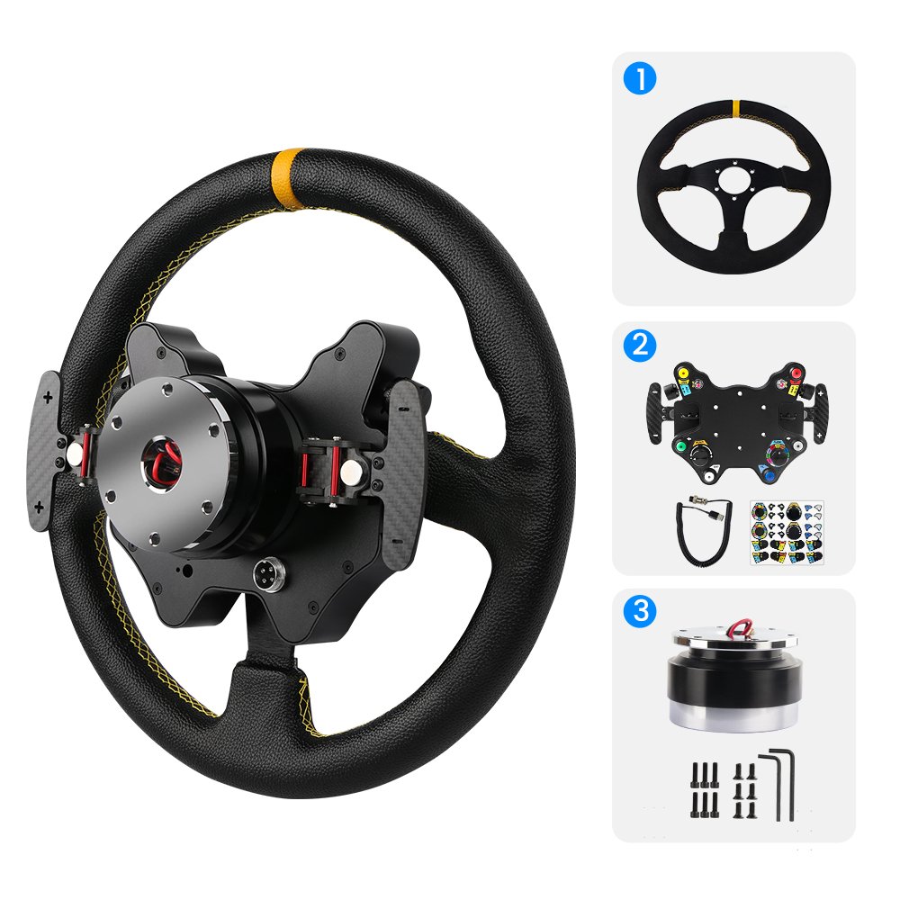 SIMSONN Sim Racing Steering Wheel PC Racing Wheel LED Button Gaming Paddle Shifter RacingWheel And Pedals