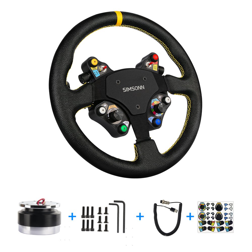 SIMSONN Sim Racing Steering Wheel PC Racing Wheel LED Button Gaming Paddle Shifter RacingWheel And Pedals