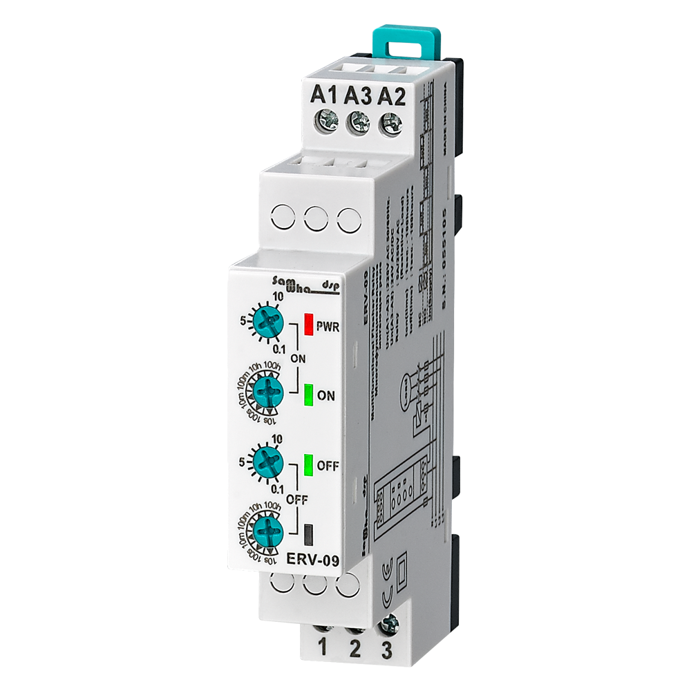 Samwha-Dsp ERV-09 220VAC or 110VAC Double Adjustable and Multifunctional Flasher Relay