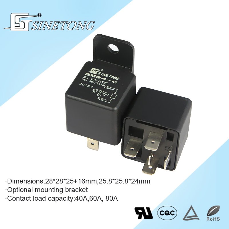 Sinetong BM94-C-H 40A/50A Coil Voltage 6V 12V 24V 48V General Purpose Relay Electric 12VDC Auto Relays