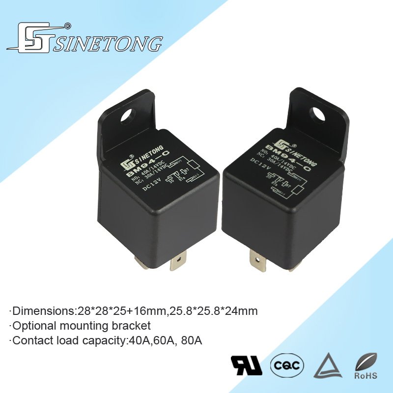 Sinetong BM94-C-H 40A/50A Coil Voltage 6V 12V 24V 48V General Purpose Relay Electric 12VDC Auto Relays