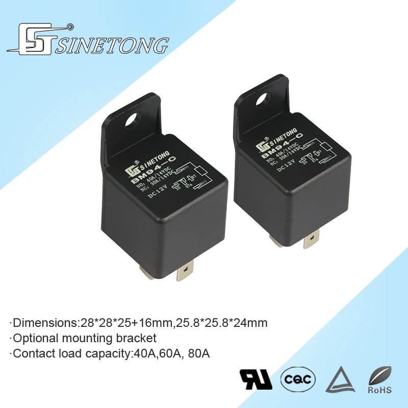 Sinetong BM94-C-H 40A/50A Coil Voltage 6V 12V 24V 48V General Purpose Relay Electric 12VDC Auto Relays