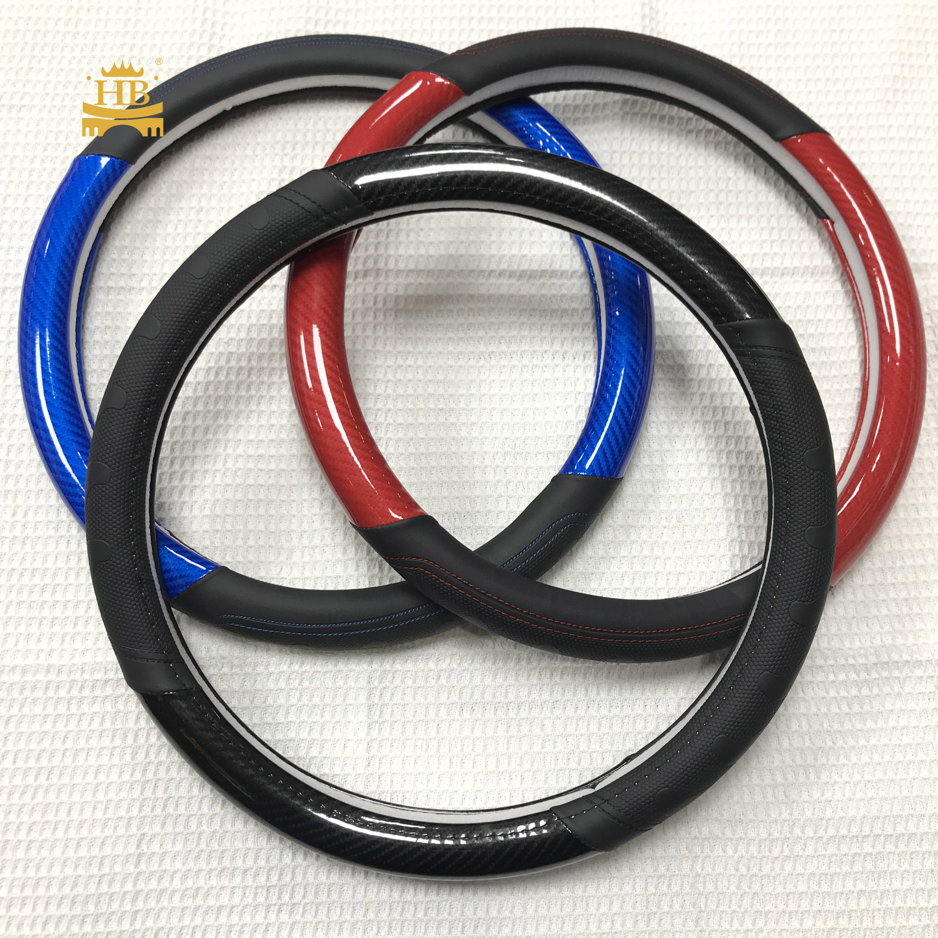 Carbon Car Steering Wheel Cover Fiber 15 inch Car Steering Wheel Cover