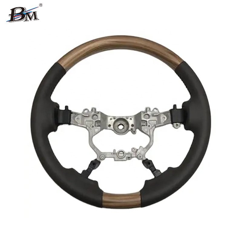 JDM Wooden Leather Steering Wheel For Toyota CROWN 14th Generation 2014 2015 2016 2017 2018 By BM Customize Car Accessories