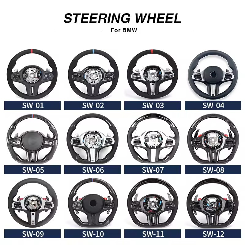 Custom Volant M Sport Leather Carbon Fiber Steering Wheel for BMW G30 G11 G12 G20 G31 G38 G05 G21 G82 G80 G02 X3 G01 M3 M4 M5