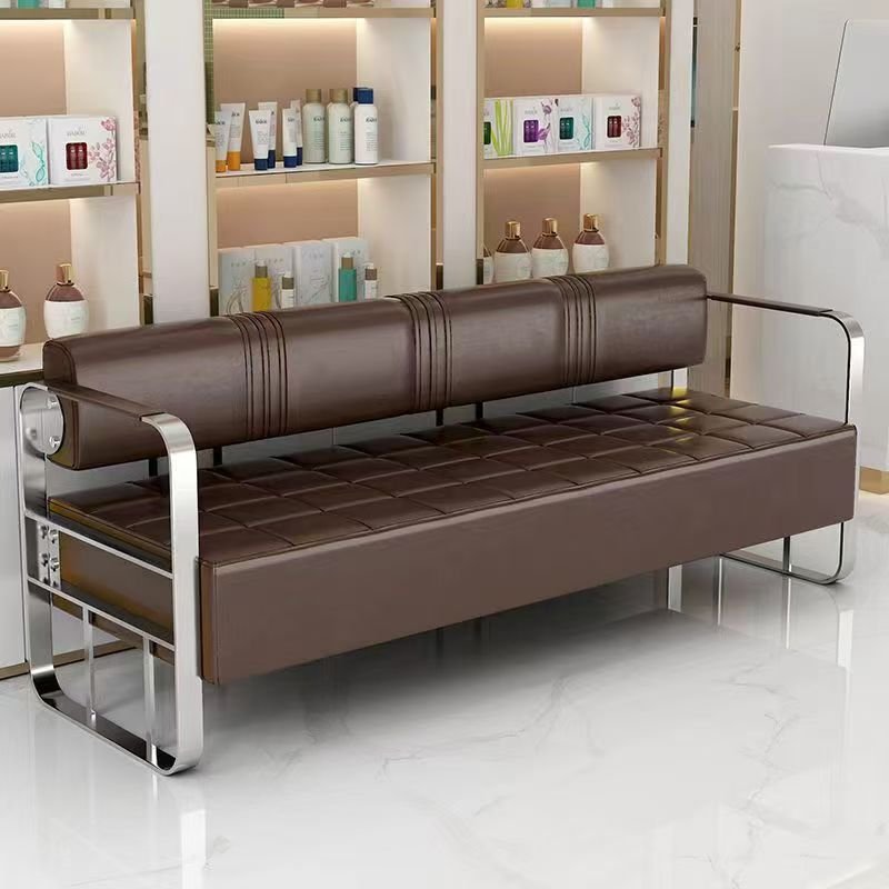 Waiting Room Bench 2 Seat Chair Set of 4 Leather Airport Salon Bank Guest Reception Chairs Barber Waiting Bench with Armrests