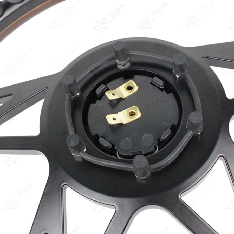 Universal 350mm Classic Real Wood Steering Wheel Half Wrap 6 Bolts 14inch Vintage Car Black Spoke Wood Steering Wheel