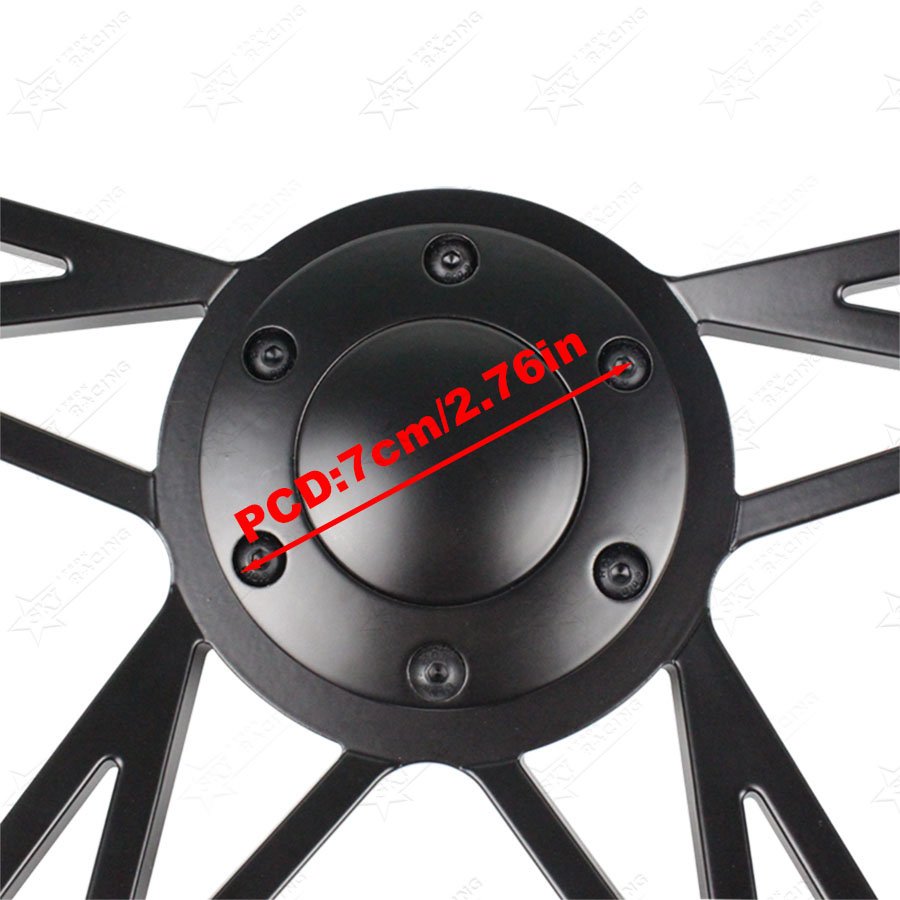 Universal 350mm Classic Real Wood Steering Wheel Half Wrap 6 Bolts 14inch Vintage Car Black Spoke Wood Steering Wheel