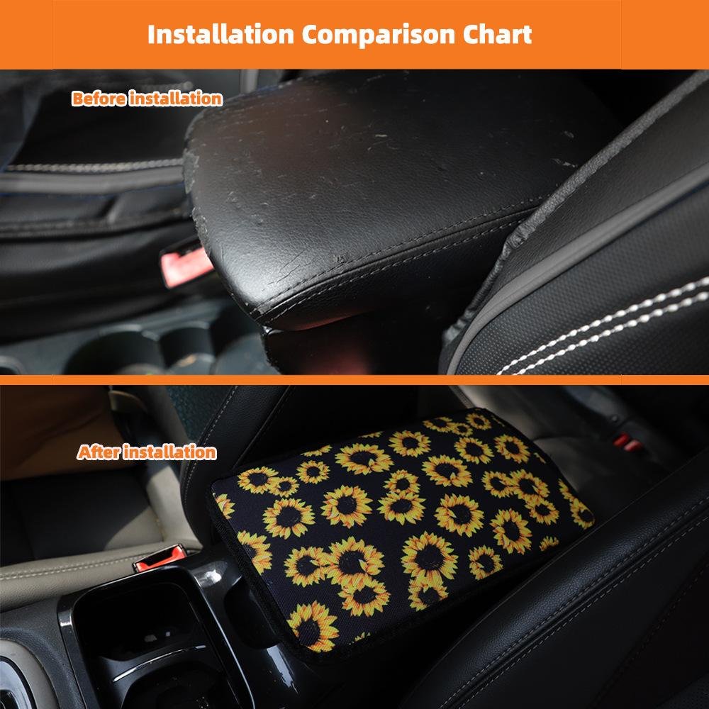 Sunflower Flower Printed Breathable Fashion New Fabric Central Handheld Case Armrest Cushion