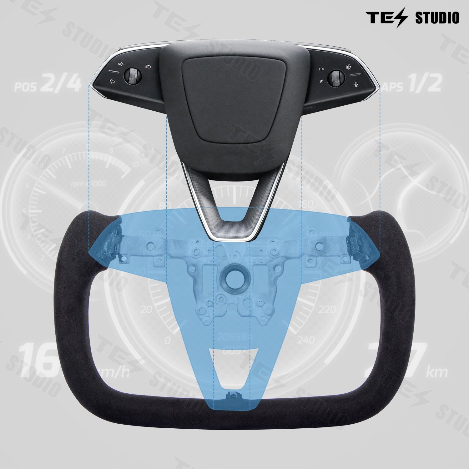 For tesla model 3 Highland yoke carbon fiber steering wheel 2017-2014 Customized Color Logo steering wheel conversion