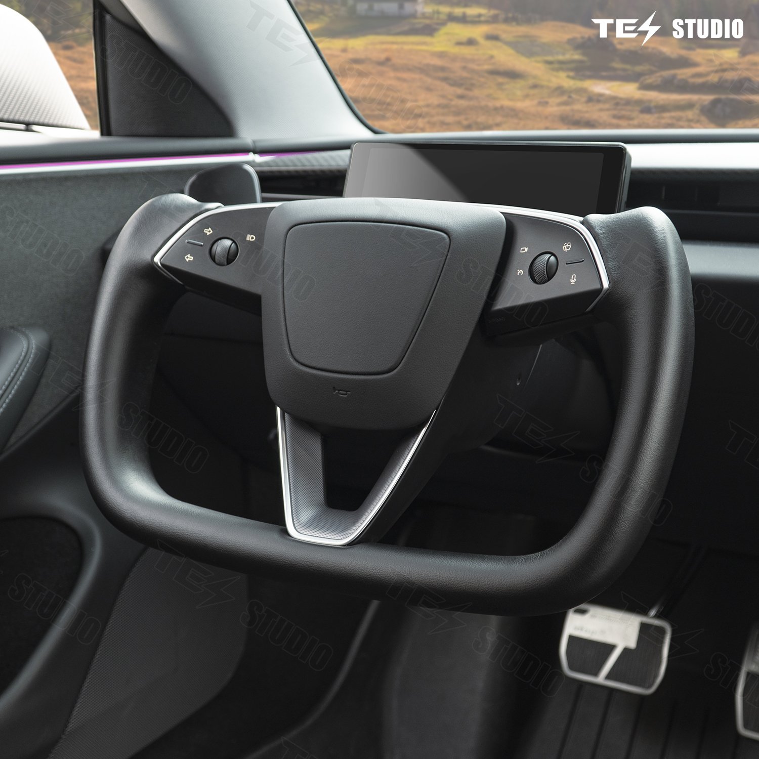 For tesla model 3 Highland yoke carbon fiber steering wheel 2017-2014 Customized Color Logo steering wheel conversion