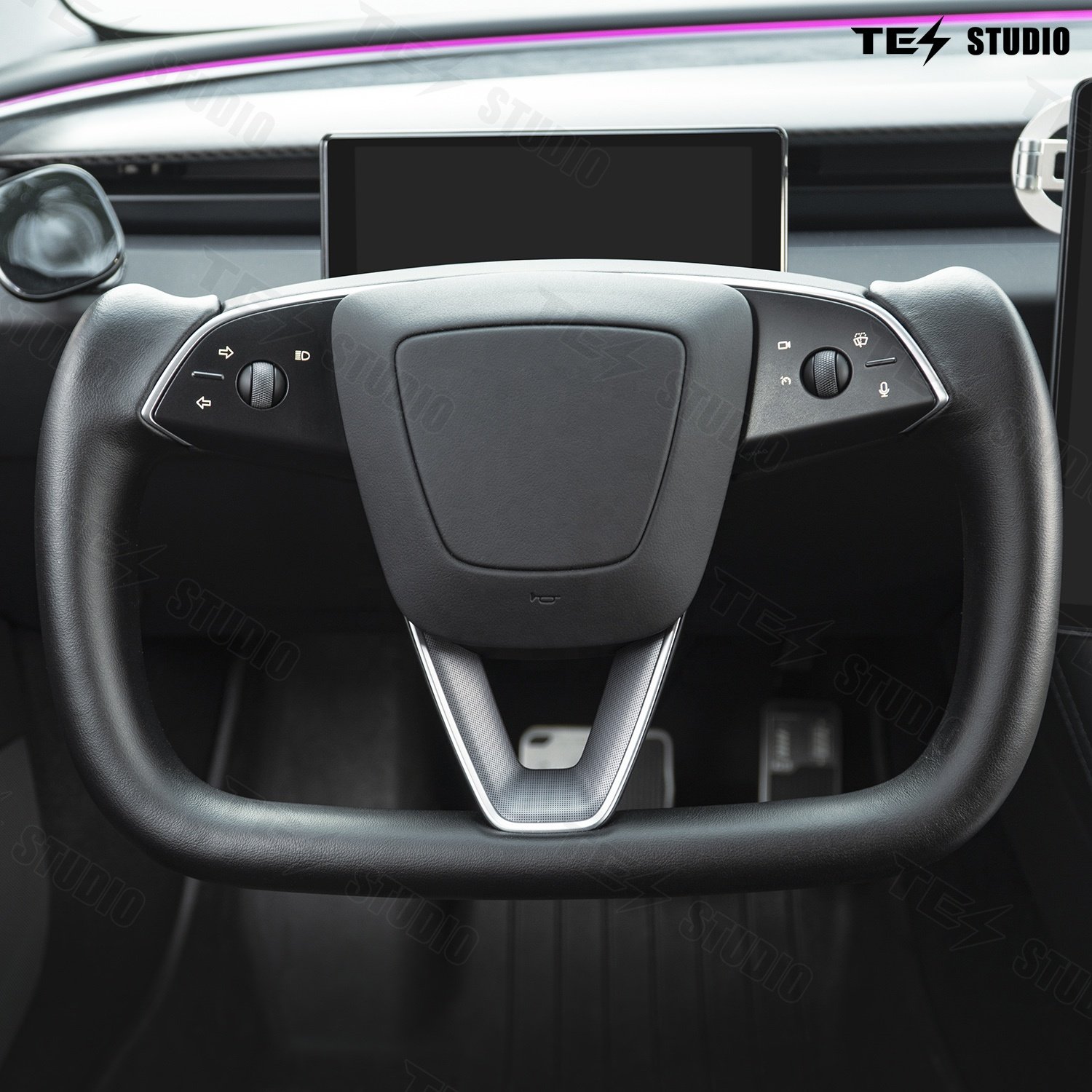 For tesla model 3 Highland yoke carbon fiber steering wheel 2017-2014 Customized Color Logo steering wheel conversion