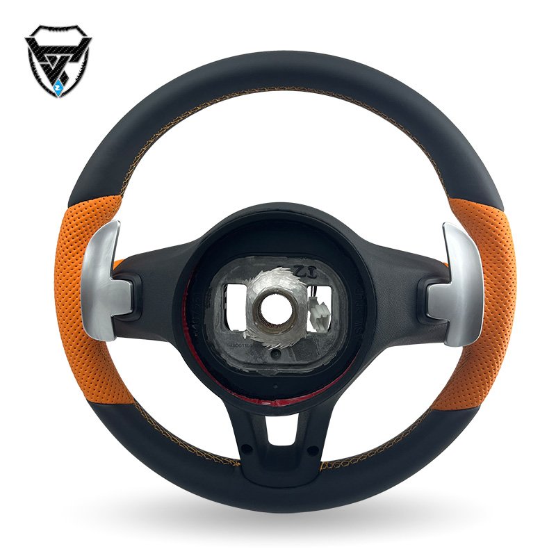For Mercedes Benz A GLA B GLB C GLC E GLE CLS Sport Orange Leather Steering Wheel ZC-801-P13-F