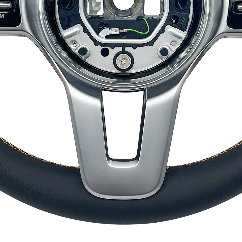 For Mercedes Benz A GLA B GLB C GLC E GLE CLS Sport Orange Leather Steering Wheel ZC-801-P13-F