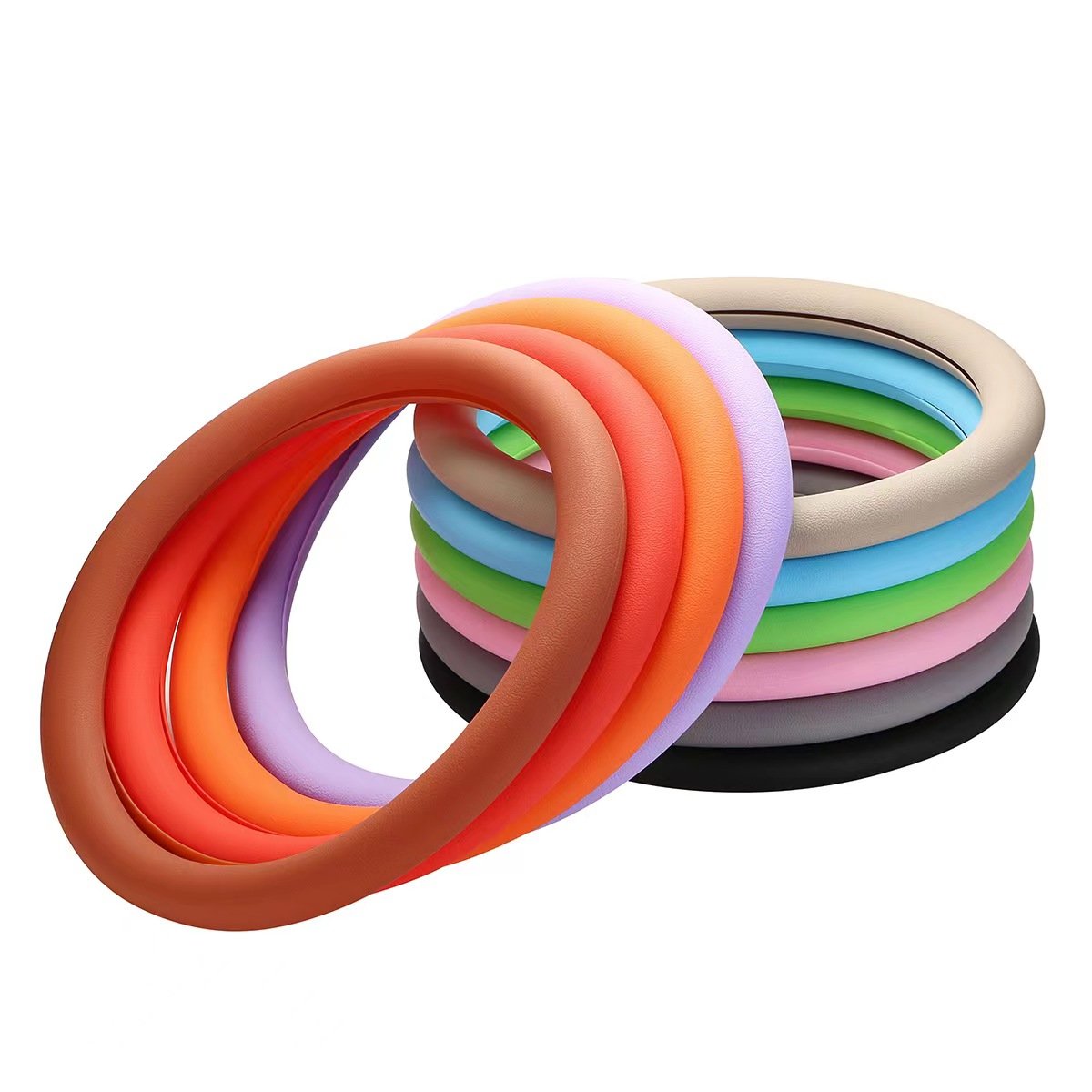 Anti Slip Heat Resistant Car Silicone Steering Wheel Cover Universal 15 Inch Wheel Cover