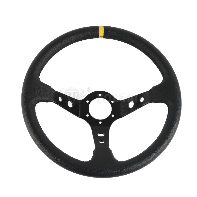 Customize Steering Wheel 340mm leather Deep Concave Universal leather With Ring Drifting Car Steering Wheel
