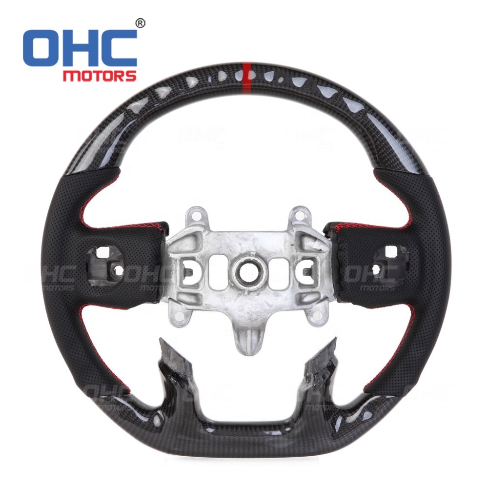 OHC MOTORS Real Carbon Fiber Steering Wheel for Dodge RAM 1500 2500 3500 4500 5500 2019 2020 2021 Steering Wheels