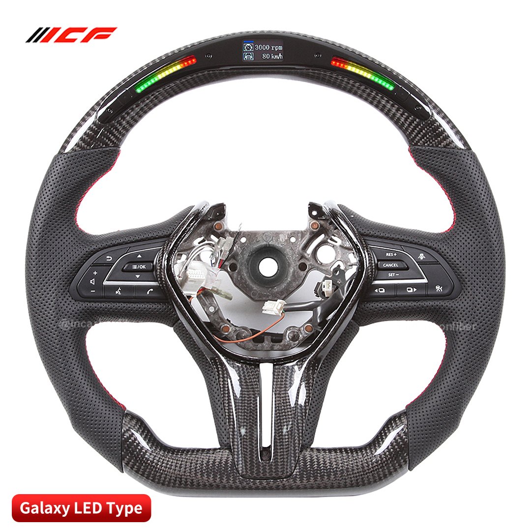 100% Real Carbon Fiber LED Steering Wheel for Infiniti G35/M35 G37 Q50/Q50S