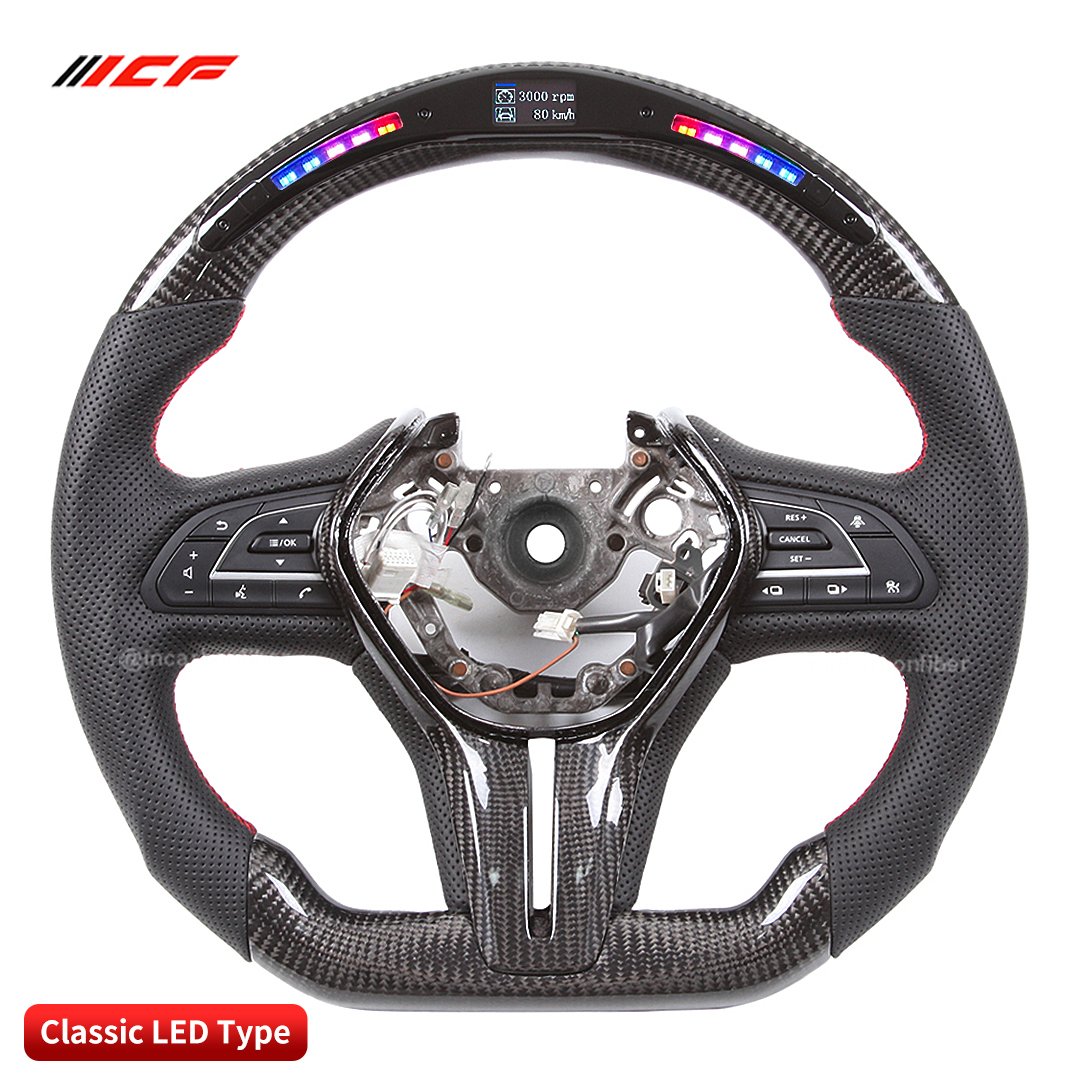 100% Real Carbon Fiber LED Steering Wheel for Infiniti G35/M35 G37 Q50/Q50S