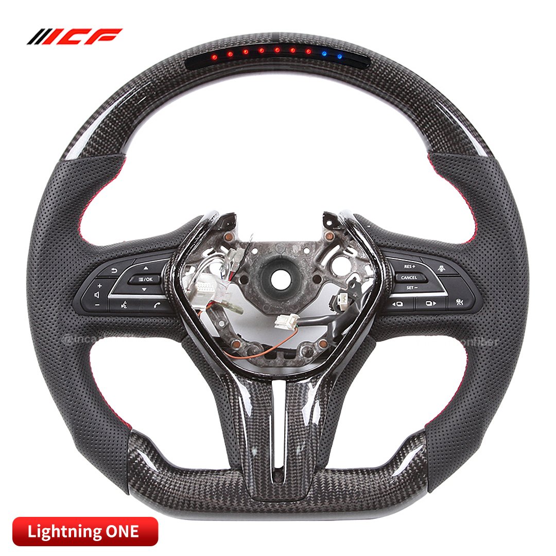 100% Real Carbon Fiber LED Steering Wheel for Infiniti G35/M35 G37 Q50/Q50S
