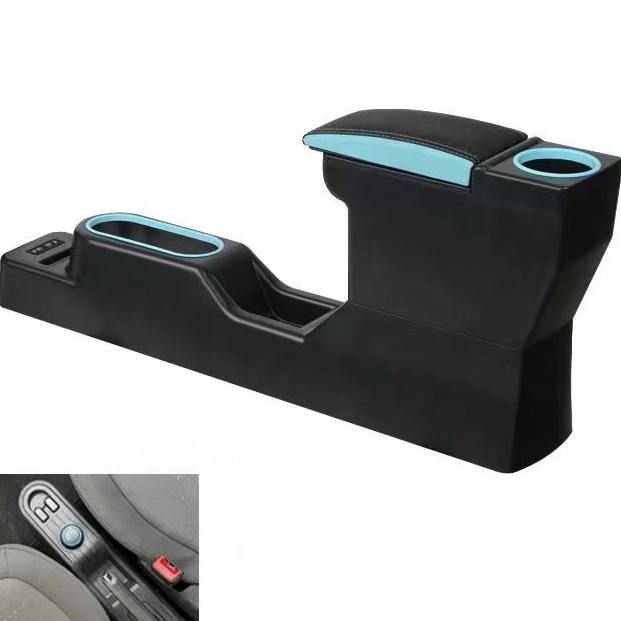 World Popular Electric Car Multi Colors Double Layers Slide USB New Design Pu Leather Car Armrest Console Box for Wuling Mini Ev