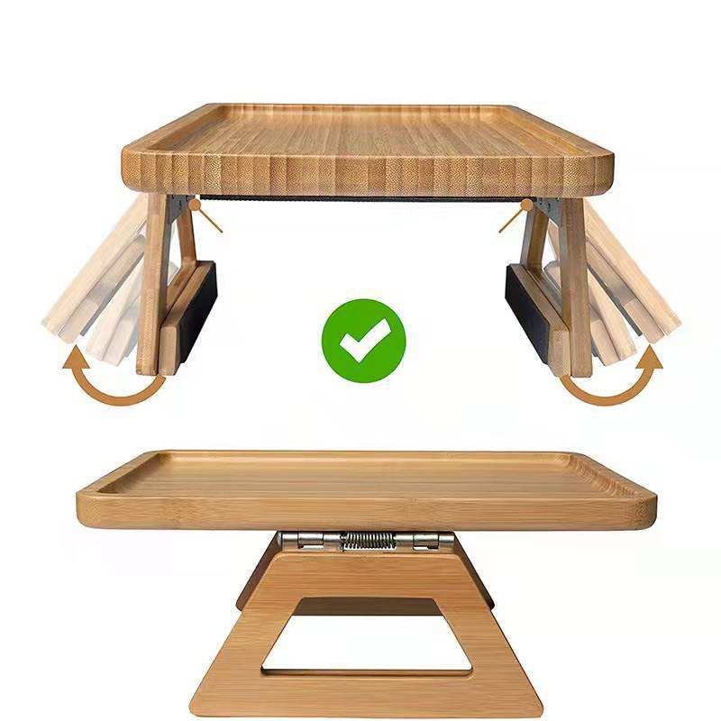 Best Selling Portable Bamboo Sofa Side Table Sofa Arm Clip Table for Wide Couches Fruit Tray