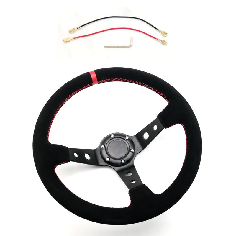 Jdm Custom Sport Pvc Pu Leather Cars Steering Wheel 350Mm 320Mm 355Mm Racing Go Kart Bumper Car Game Steering Wheel