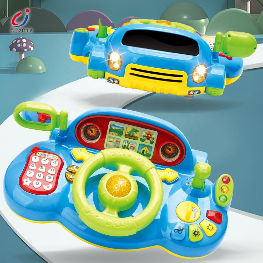 Chengji kids early educational toys multifunction musical simulation car steering wheel pretend play driving toy