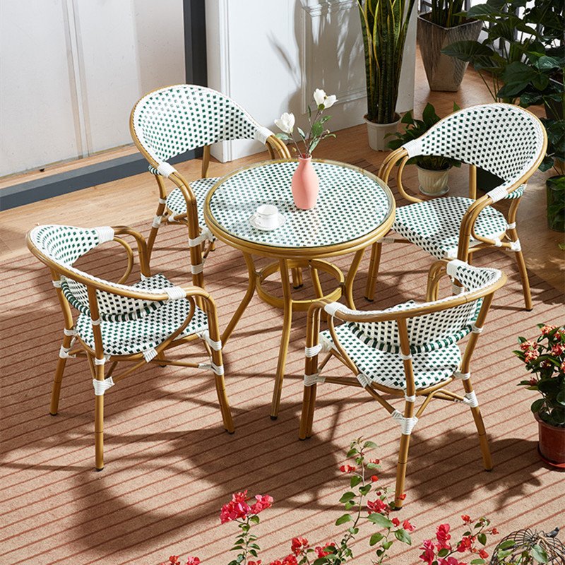 UPTOP Wholesale 2023 Modern Hot Sale Garden Outdoor Patio Furniture Dining Set Rattan Dining Armrests Chairs