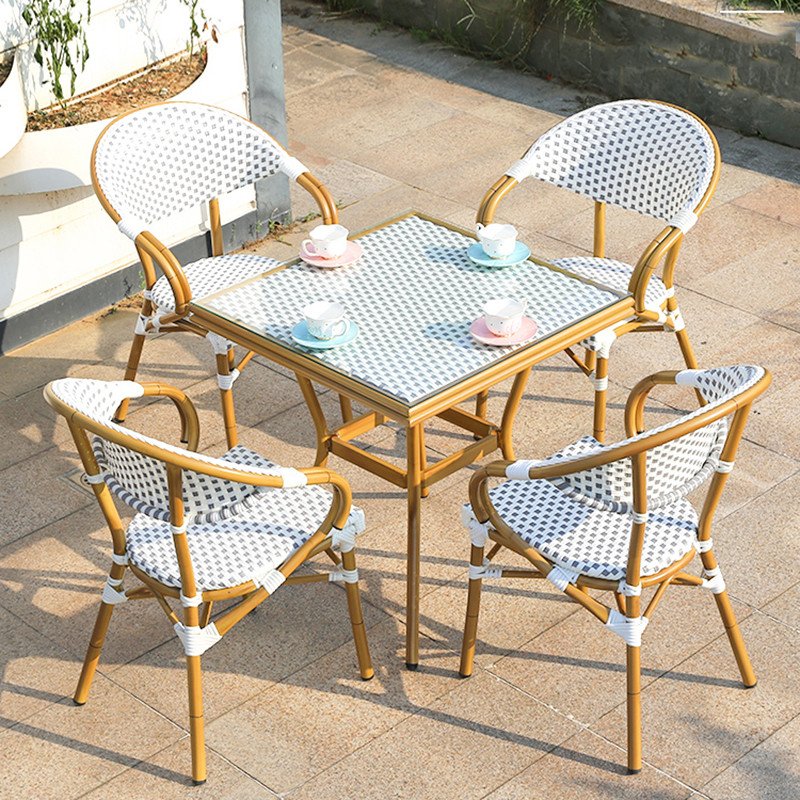 UPTOP Wholesale 2023 Modern Hot Sale Garden Outdoor Patio Furniture Dining Set Rattan Dining Armrests Chairs