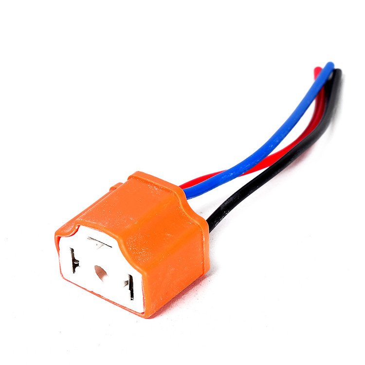 H4 Female Ceramic Socket Connector Adapter Bulb Base Wire Harness