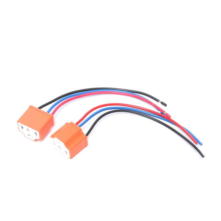 H4 Female Ceramic Socket Connector Adapter Bulb Base Wire Harness