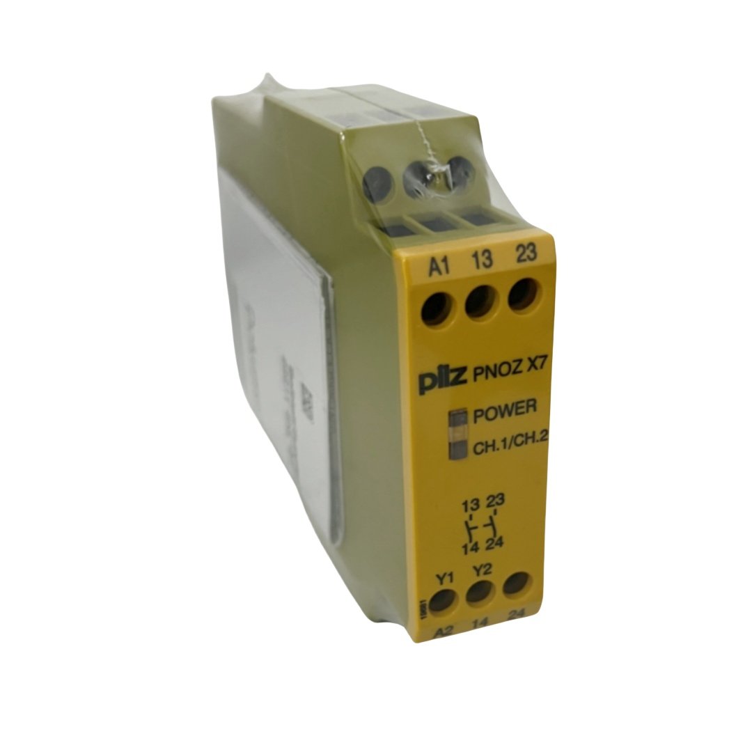 Original New Pilz 774059 PNOZ X7 24VACDC 2n/o Voltage Relay Miniature Size 20A Max Switching Current Sealed Protection in Stock