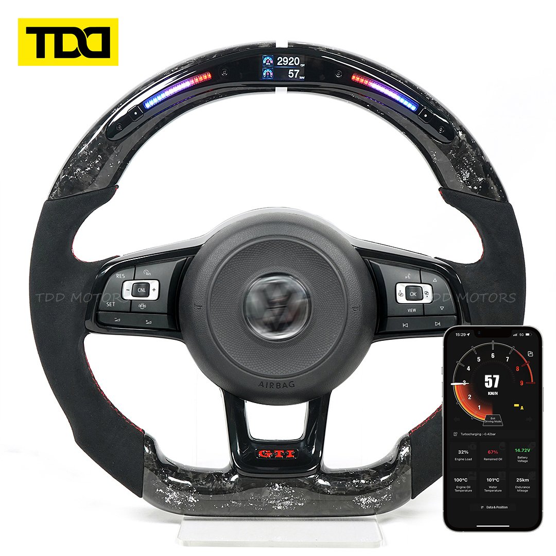 Customized Carbon Fiber LED Steering Wheel For Volkswagen GTI Golf 7 Golf R MK7/7.5 VW Polo GTI Scirocco