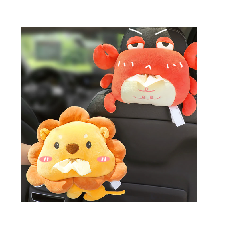 Car Cartoon Cute Animals Tissue Box Female Car Interior Multifunctional Creative Napkin Set Tissue Box