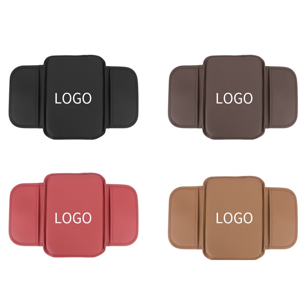 Universal Leather Armrest Box Extender Protector Elbow Cushion Phone Organizer Armrest Cushion Car Armrest Mats With Car Logo