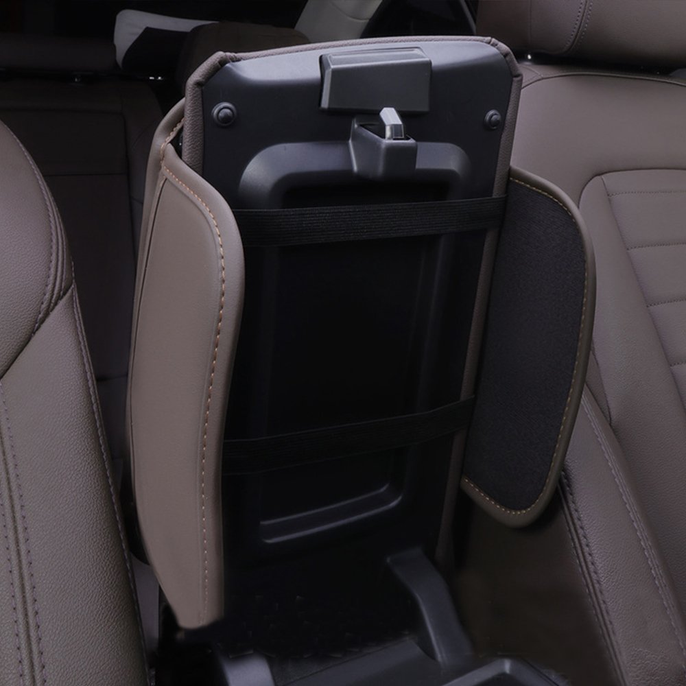 Universal Leather Armrest Box Extender Protector Elbow Cushion Phone Organizer Armrest Cushion Car Armrest Mats With Car Logo