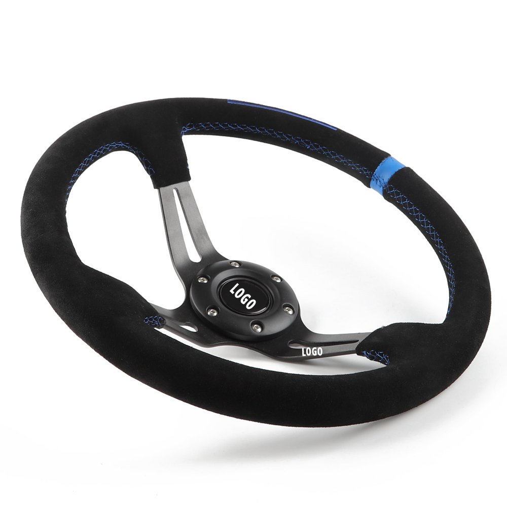 jdm universal racing 14 Inch leather steering wheel universal car modified steering wheel