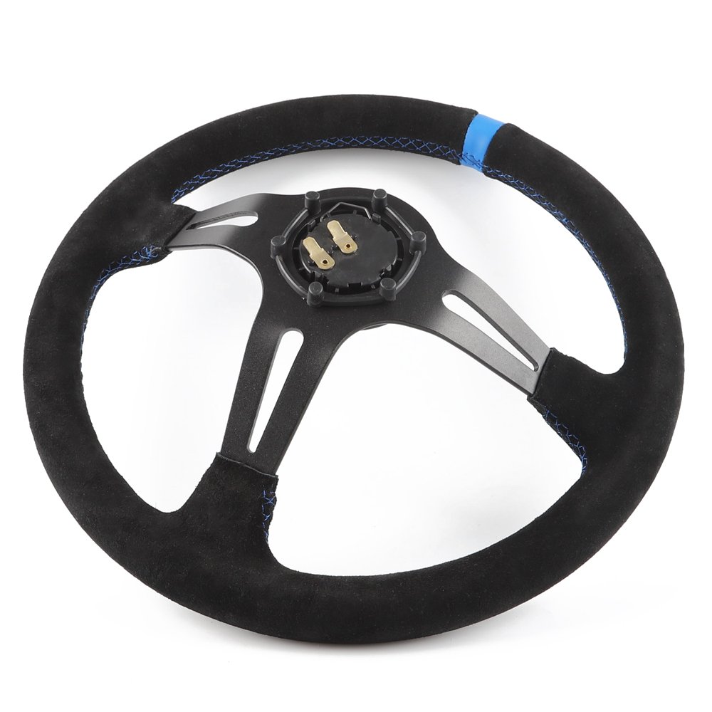 jdm universal racing 14 Inch leather steering wheel universal car modified steering wheel
