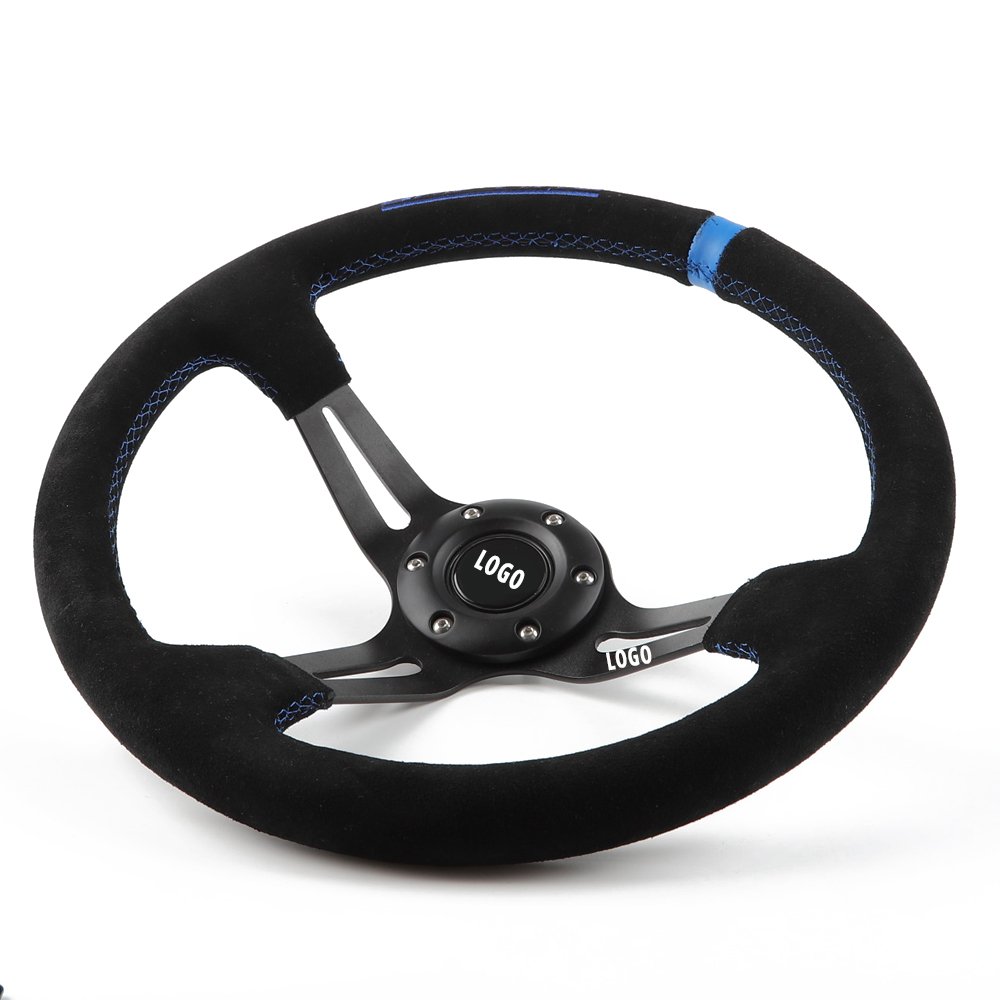 jdm universal racing 14 Inch leather steering wheel universal car modified steering wheel