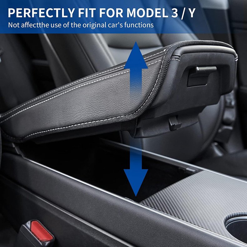 Car Interior Accessories Car Center Console Pad Waterproof PU Leather Armrest Box Cover for Tesla Model 3 Model Y