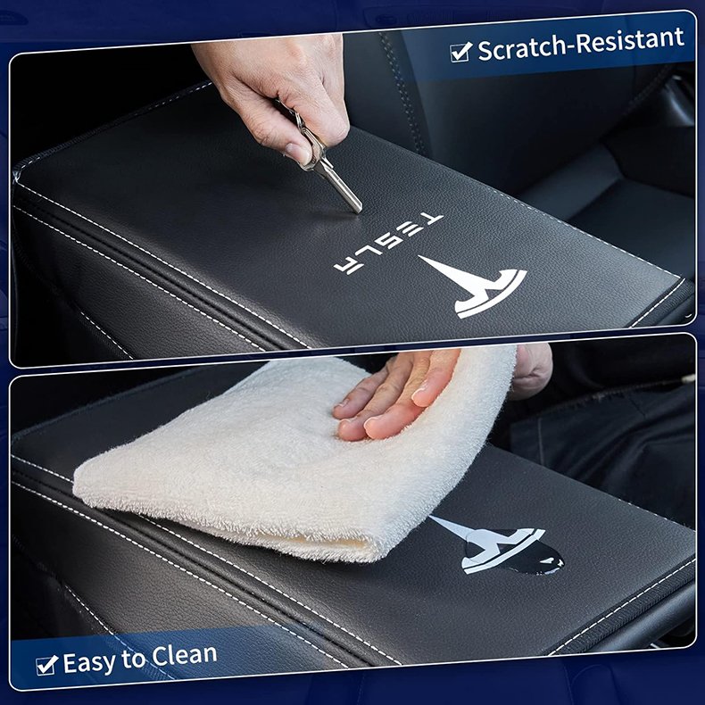 Car Interior Accessories Car Center Console Pad Waterproof PU Leather Armrest Box Cover for Tesla Model 3 Model Y